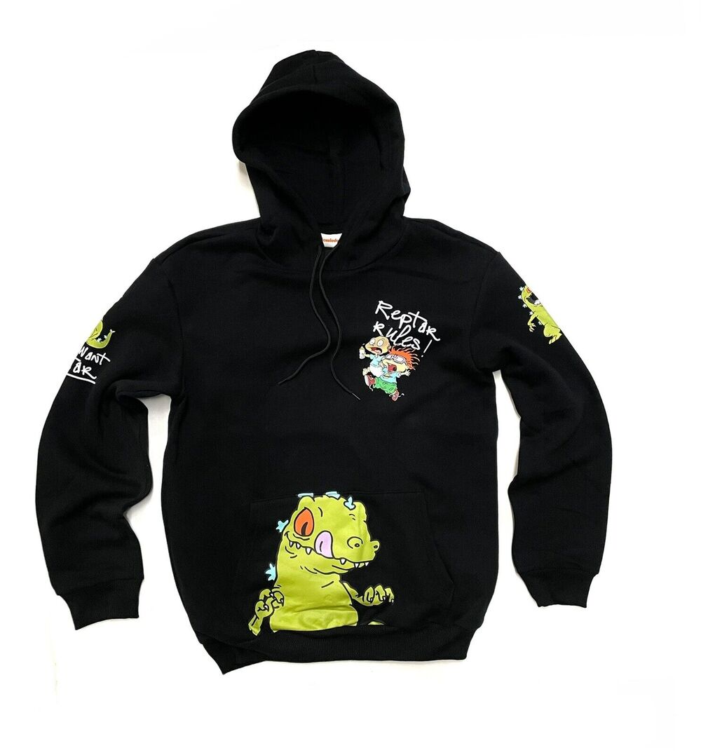 Rugrats Hoodie Reptar Size M Mens Womens Nickelodeon NWT Black Multi Unisex